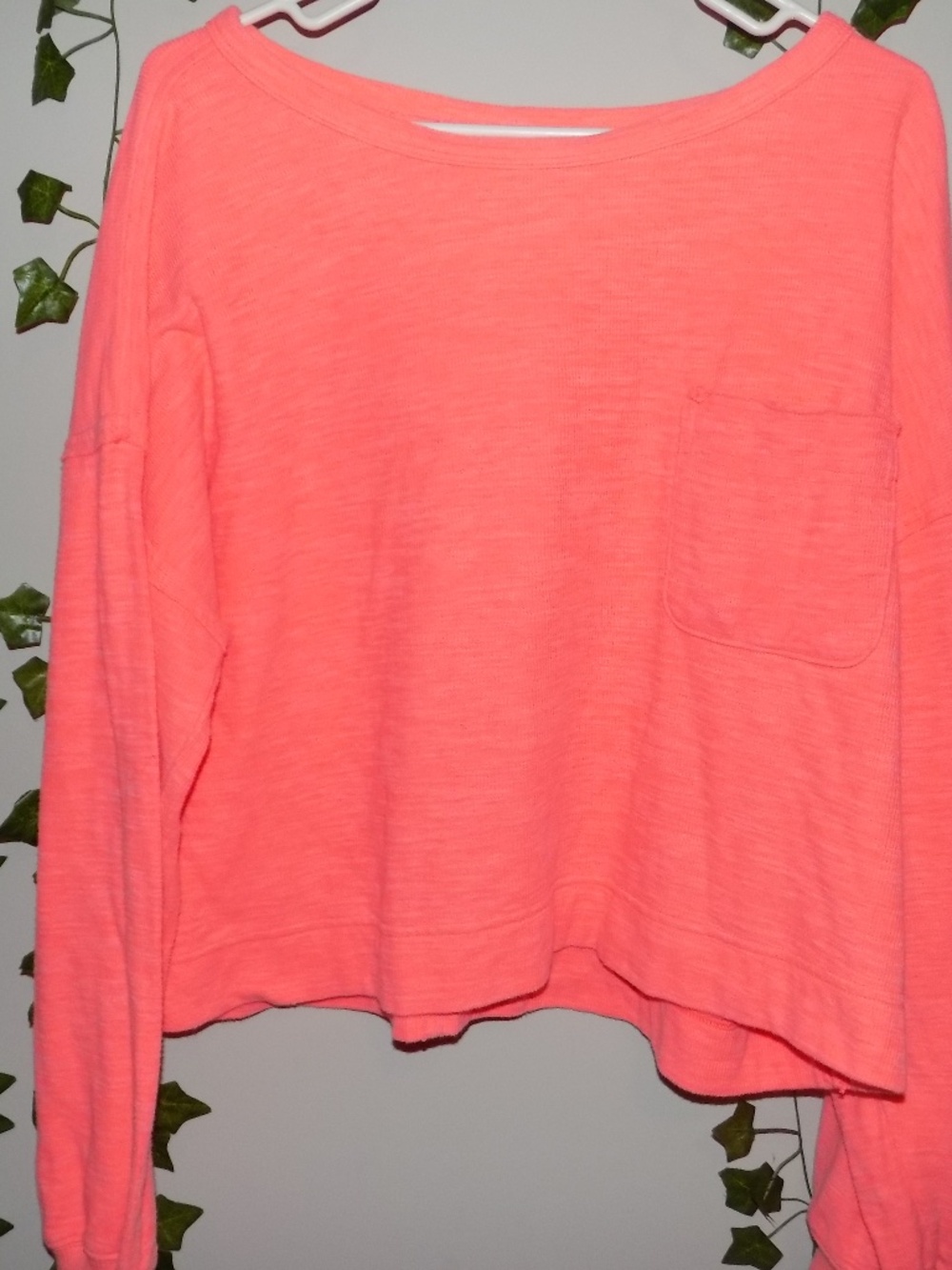 Aerie Hot Pink Cropped Crewneck